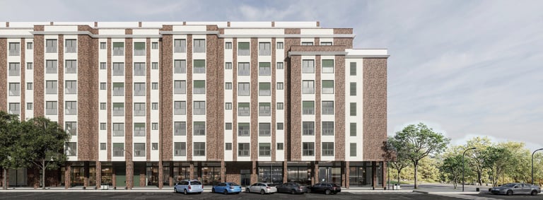 Render fachada Edificio Nilo en Badajoz