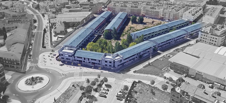 Vista aérea proyecto residencial en Valladolid