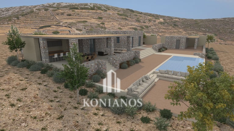 Golden beach house at paros greece