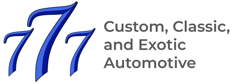 777 Custom. Classic, and Exotic Automotive logo