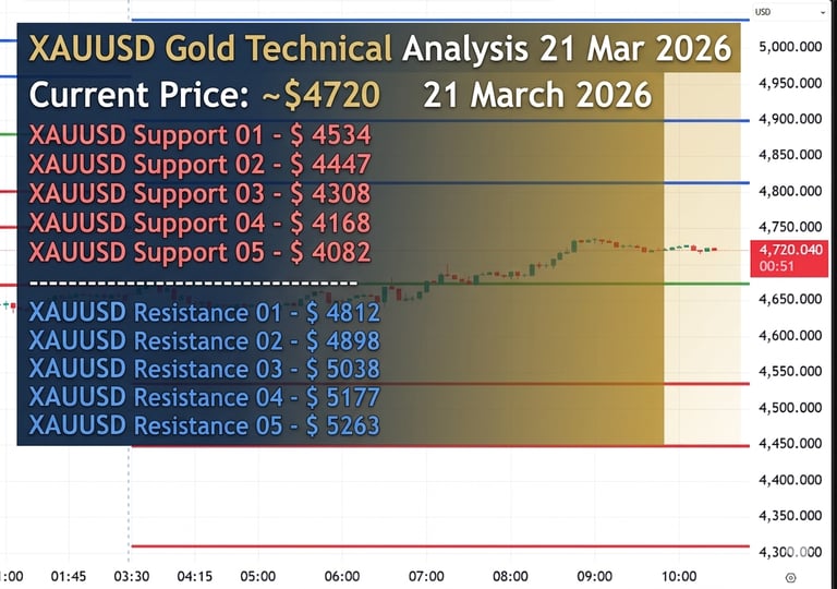 XAUUSD Gold Technical Analysis 21 Mar 2026
