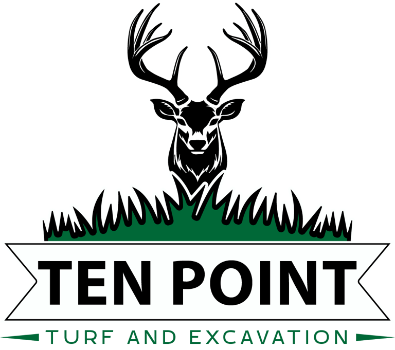 ten point turf and excavation, turf, pet turf, excavation, artificial turf, leveling, ground leveling, land clearing, turf installation logo