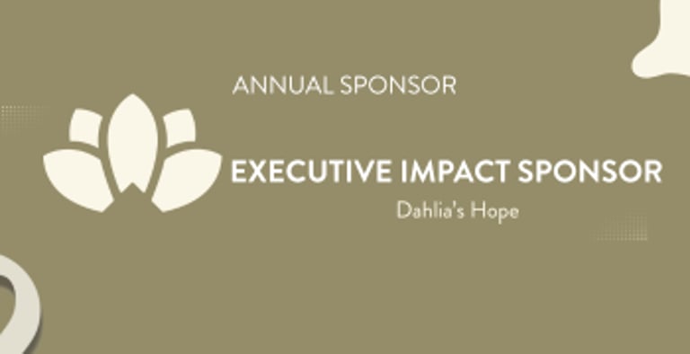 Dahlia's Hope Annual Sponsor banner for Executive Impact Sponsor with a floral lotus icon.