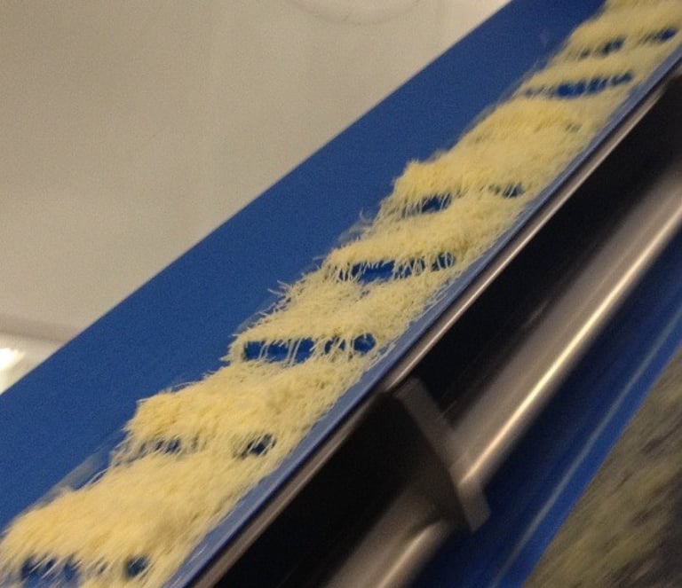 Bande PU alimentaire à tasseaux