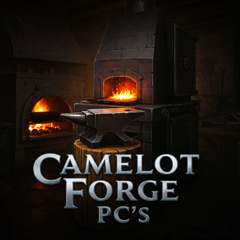 Camelot Forge Gaming and Workstation PC's logo