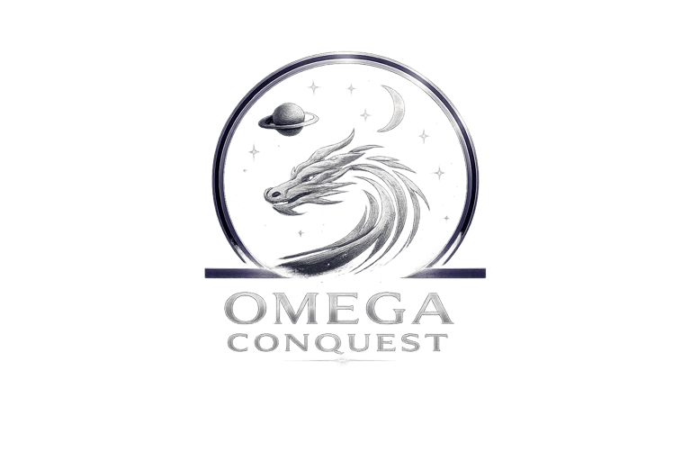 Omega Conquest: A space fantasy adventure. logo