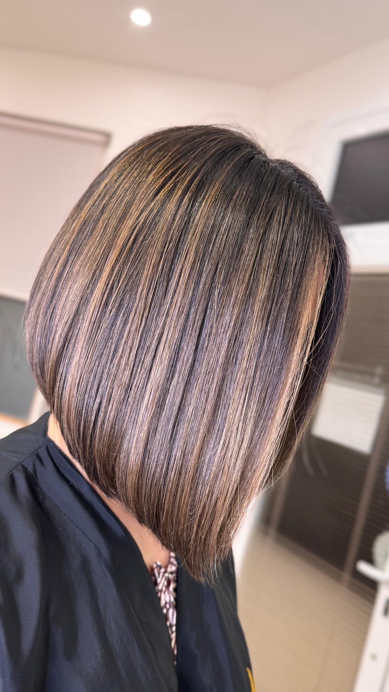 Corte bob después de un alisado orgánico