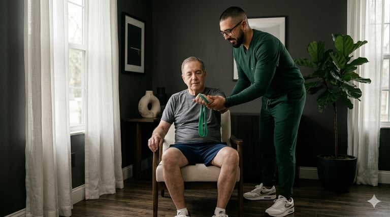 fisioterapia domiciliar em idoso com AVC