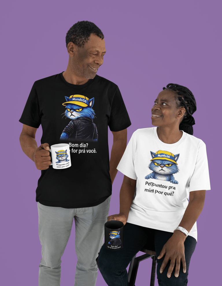 Camisetas oversizeds nas cores preta e branca, com estampas da Bad Mood Colleccion 