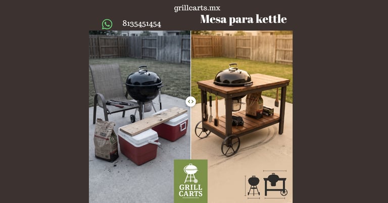 Mesa auxiliar para asador
