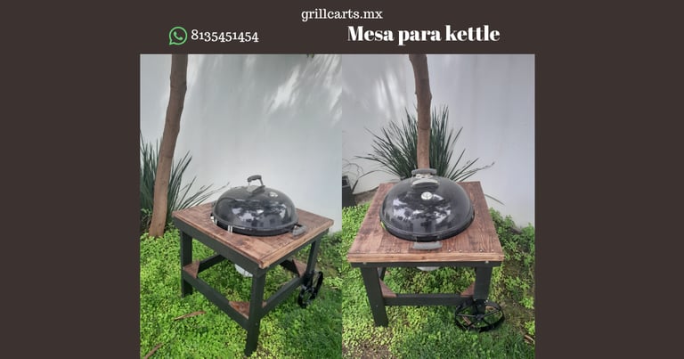 Mesa auxiliar para asar carne