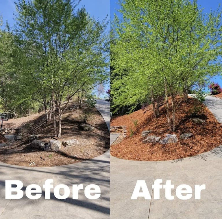 Mulching and landscaping
