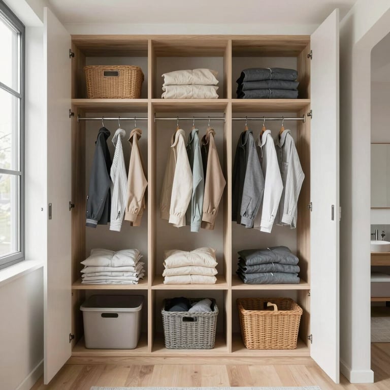 Budget-Friendly Home Tips - Organized light wood custom