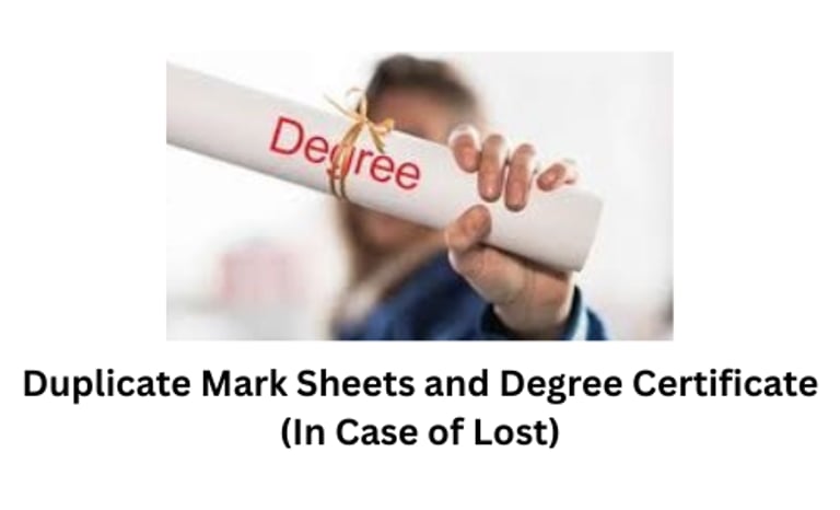 Get help in getting duplicate mark sheets and Degree Certificate across Indian Universities.