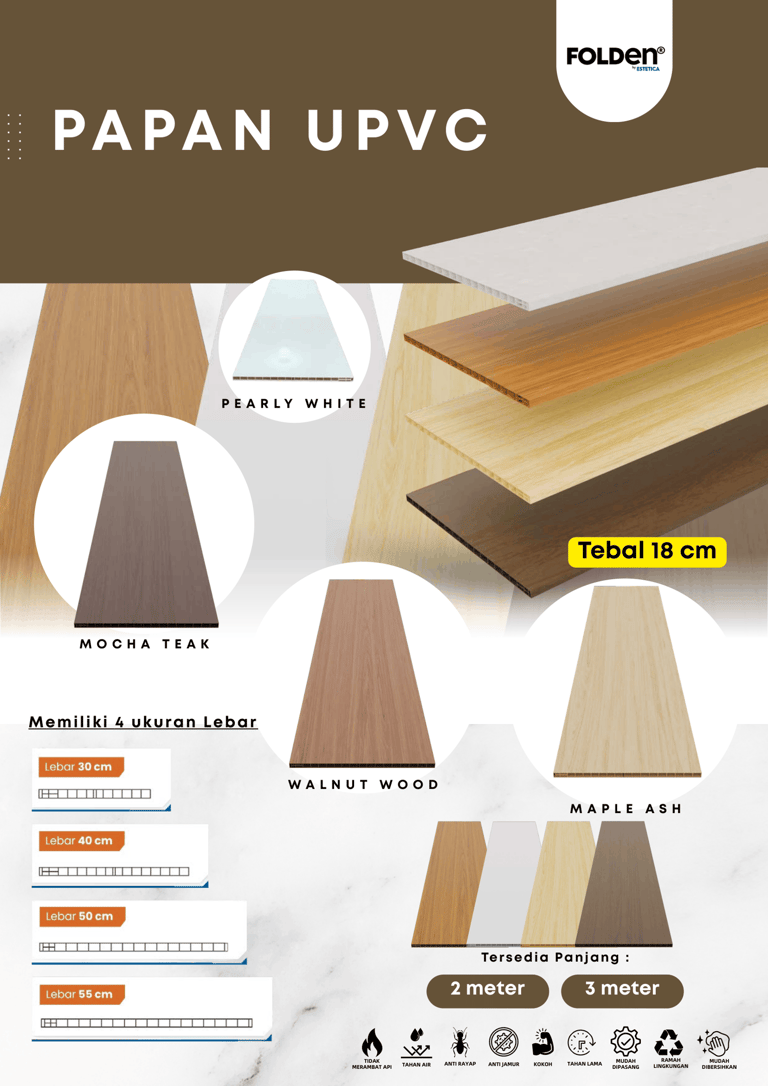Folden papan upvc