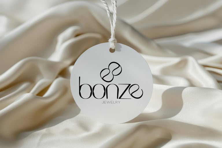 Brand Identity & Strategy Jewelry tag rests on elegant