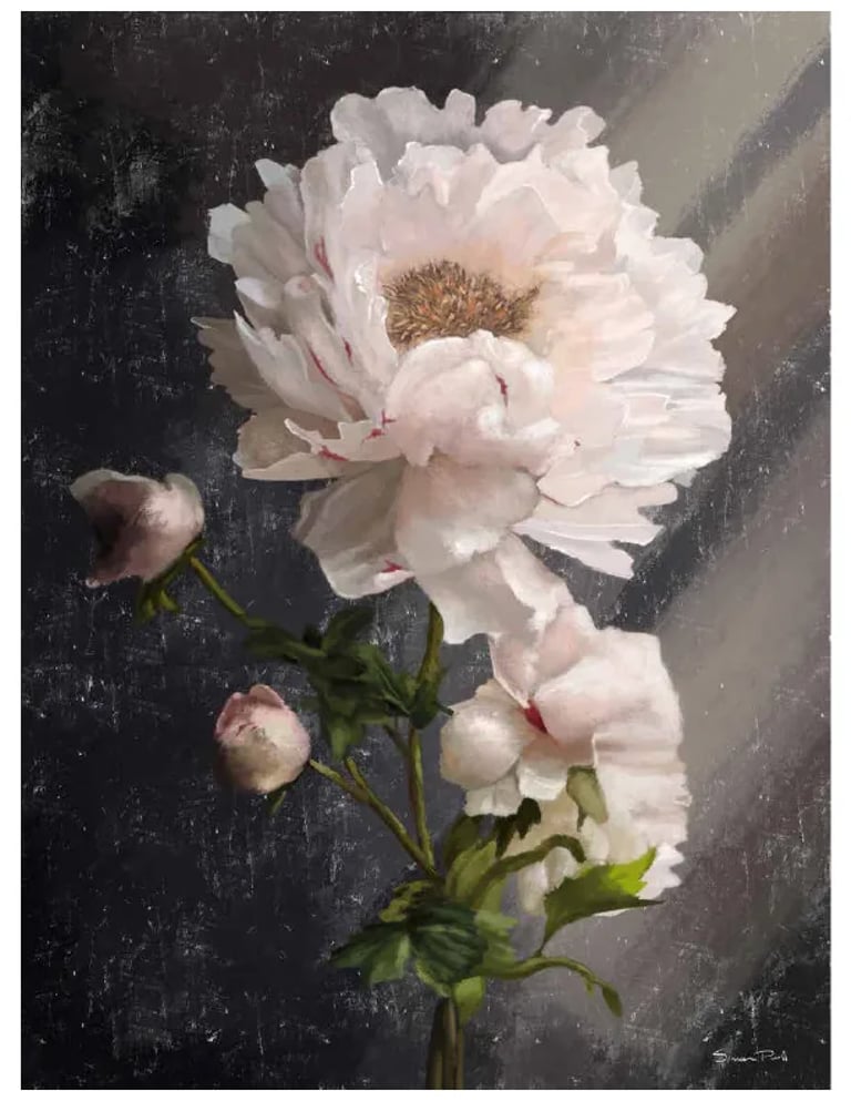 White Peony Digital Painting