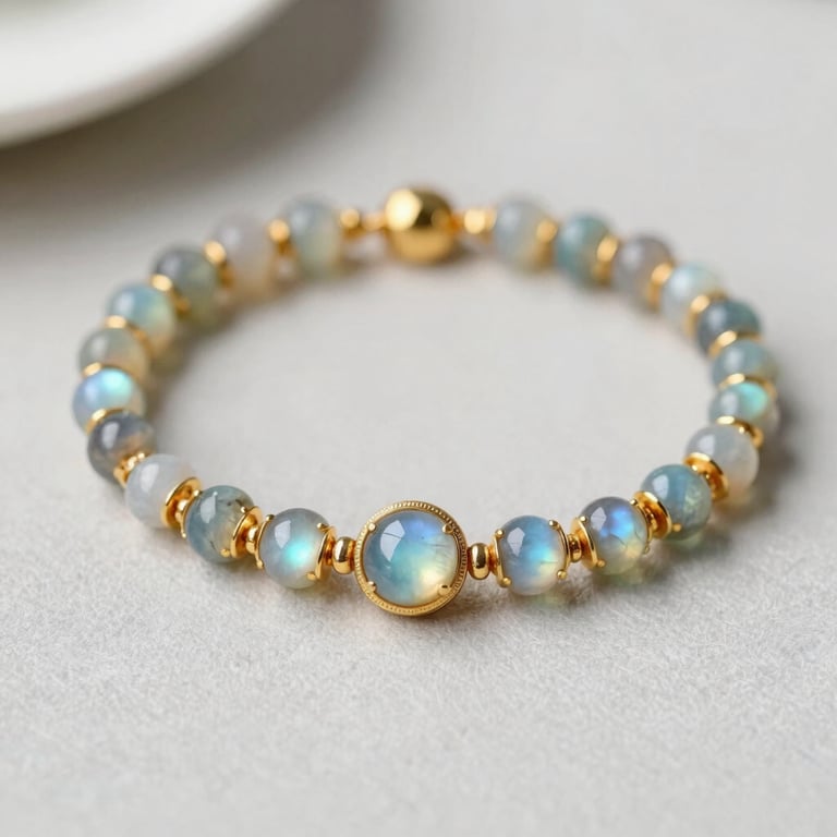 Labrodorite bracelet with round magnet clasp