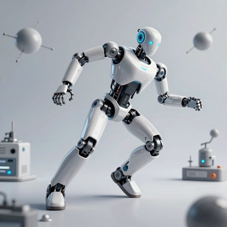 Close-up of a futuristic AI chip glowing with blue circuits.