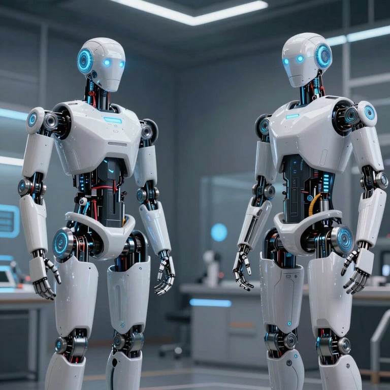 Close-up of advanced robotics components assembling with precision.