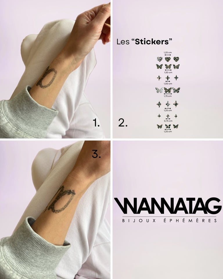 appliquer un tatouage éphémère stickers bijoux éphémères WANNATAG