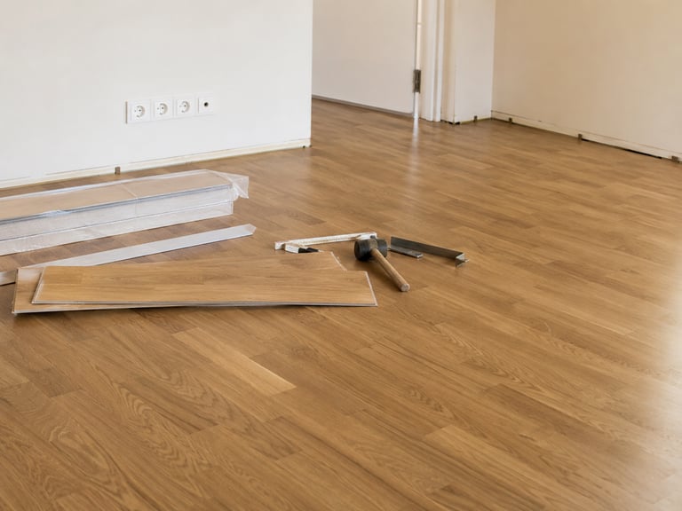 Installation de parquet intérieur moderne
