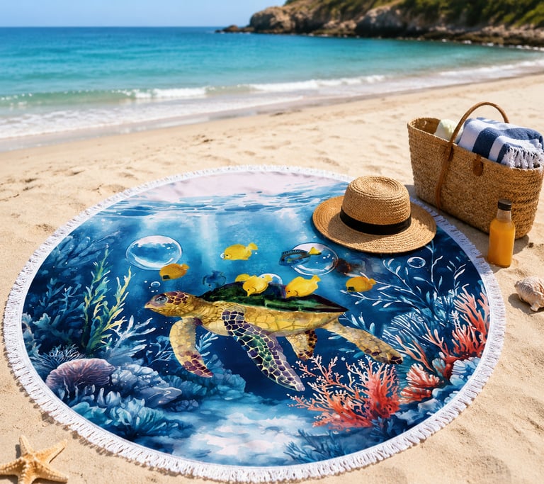 microfiber printed round beach towels