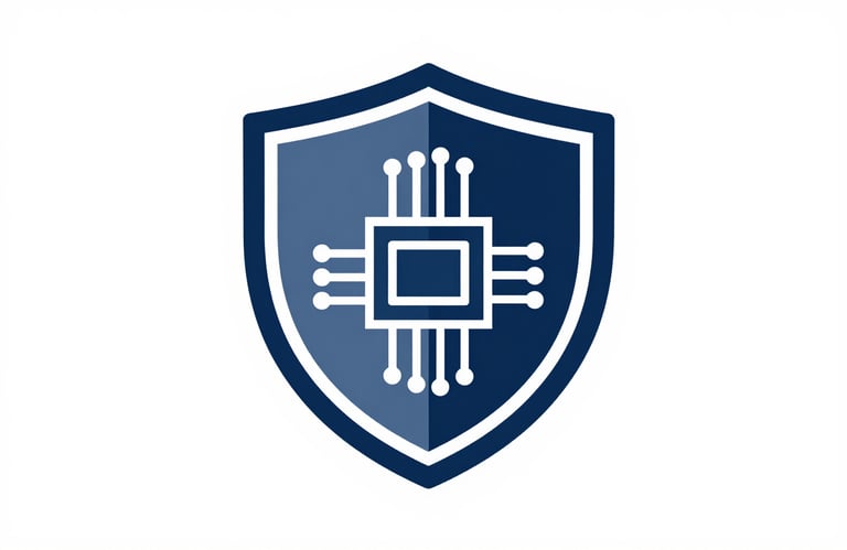 A sleek, stylized icon representing professional certification and expertise, featuring a shield and a circuit board. Color palette: #0B1A2C and #6FA1BF.