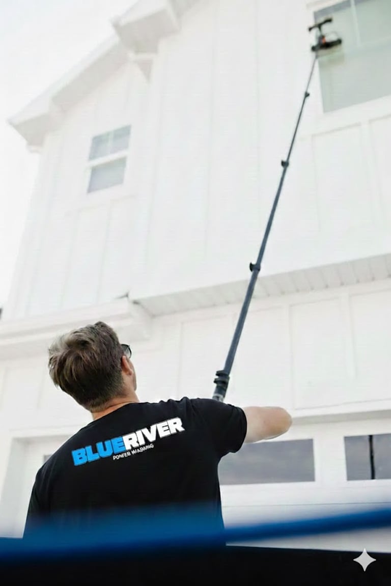 Professional pressure washing services in Newington, NH for driveways, patios, and commercial exteri