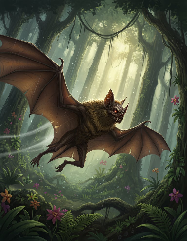 Dark cryptid artwork of the Ahool, a legendary monster of folklore and paranormal cryptid