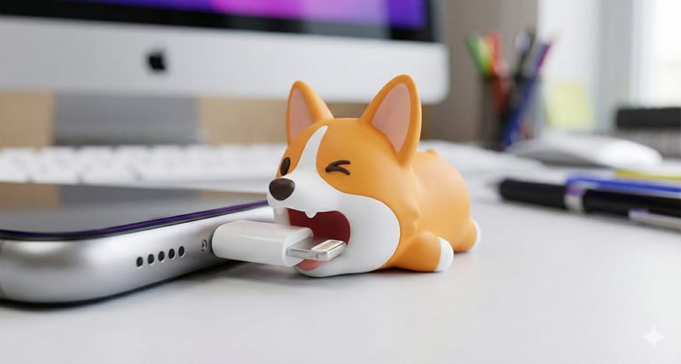 Cubre USB en forma de Corgi ideal para cargadores u otros articulos electrónicos pequeños 
