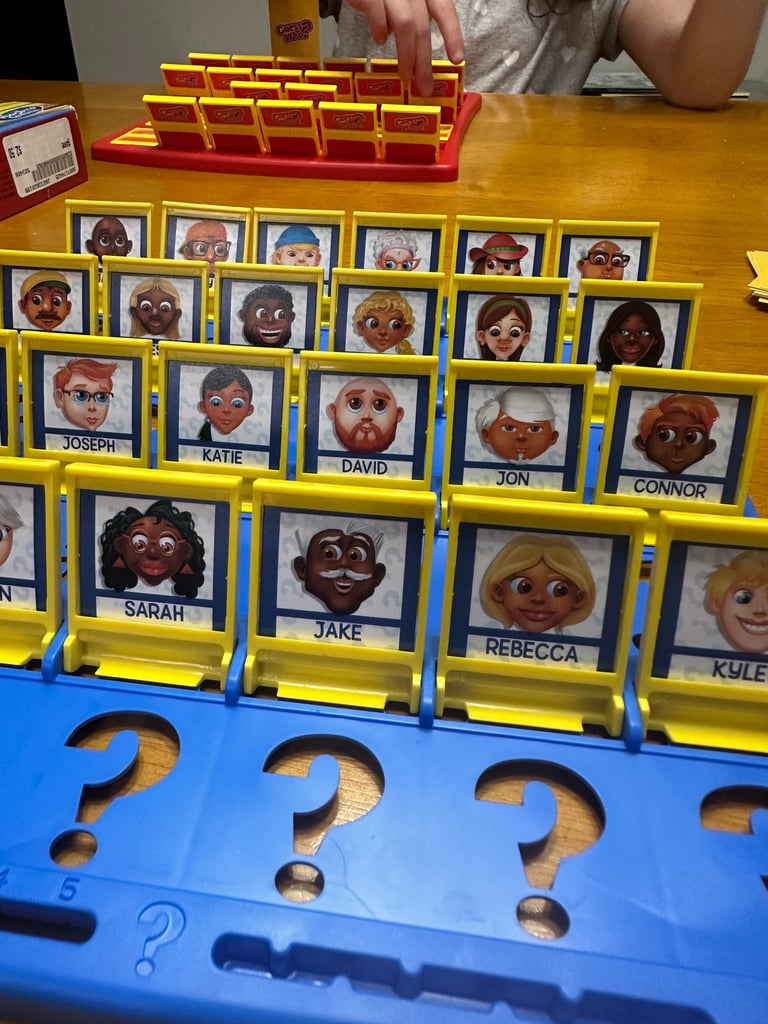 "Playing Guess Who during paint dry time, DIY bathroom makeover with kids"