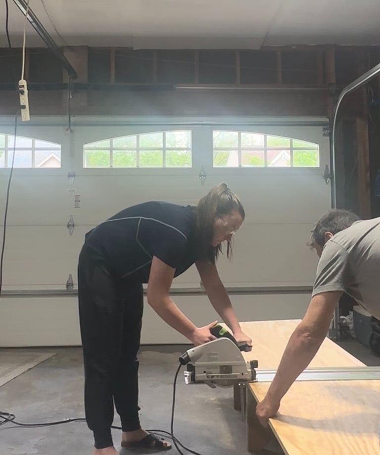 cutting new wood: DIY Shed Repair