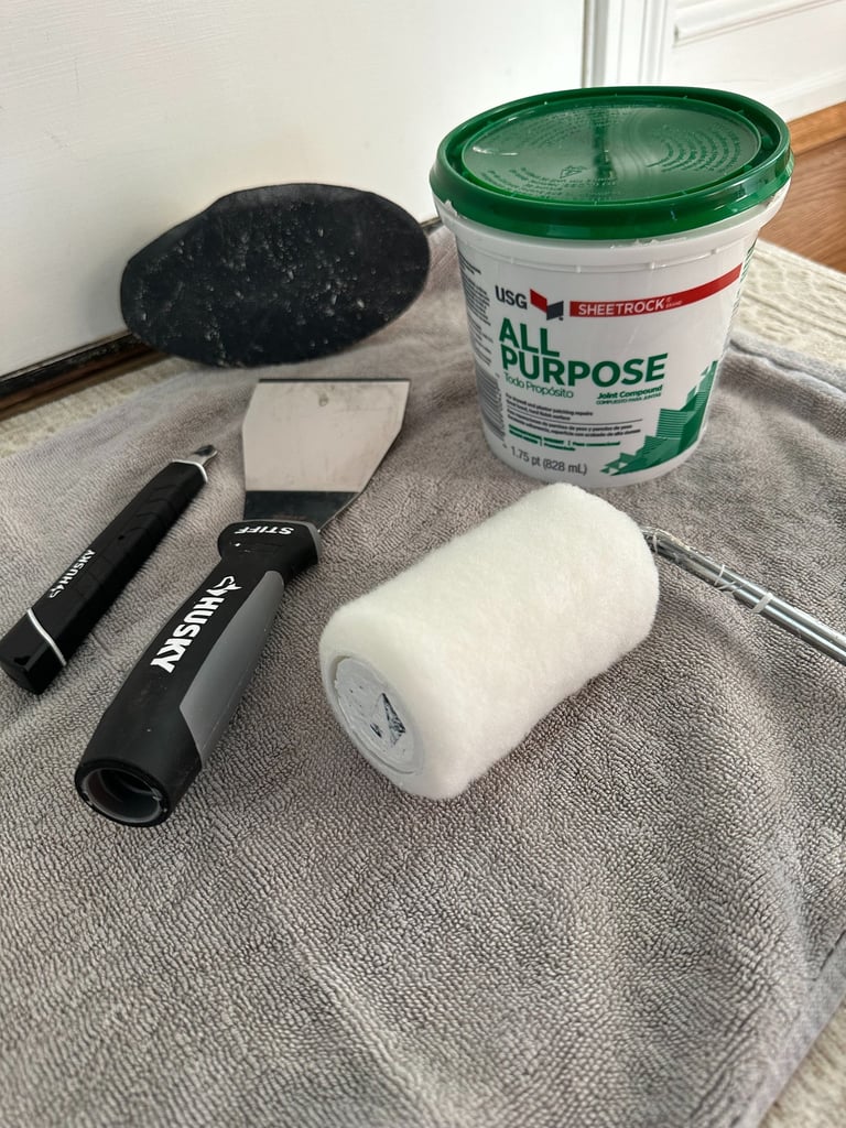 drywall-putty-supplies-flat-lay-beginner