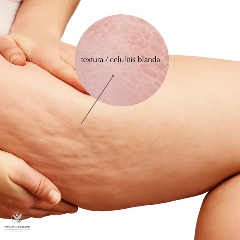 textura de piel con celulitis en muslo