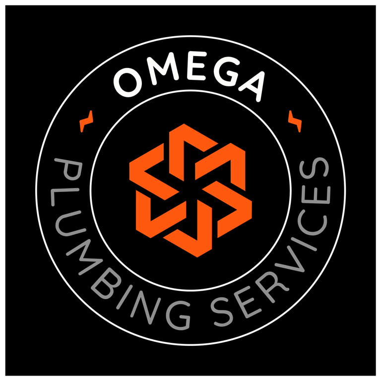 Omega Plumbing Services. Residential and Commercial Plumbing. New, Remodel, and Service. Bathroom remodeling. logo