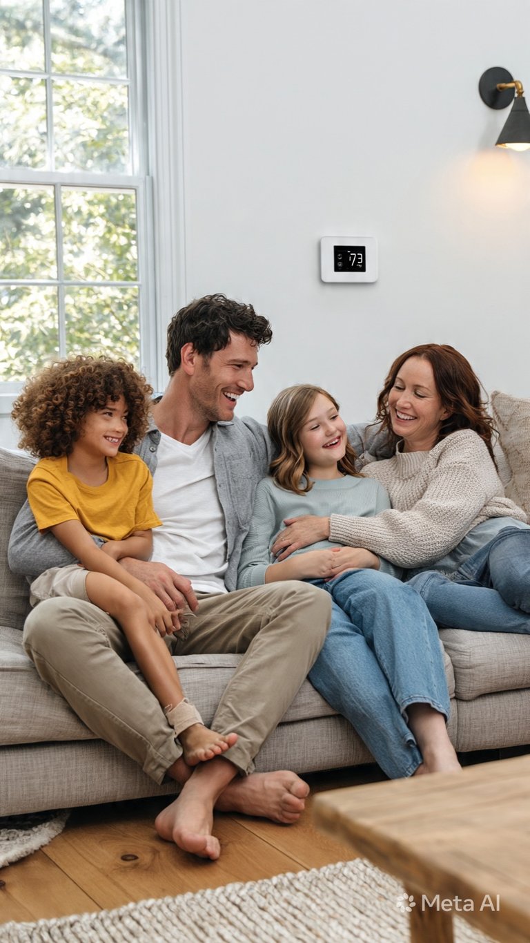 Family enjoying themselves after their AC was repaired by climade experts AC and heating