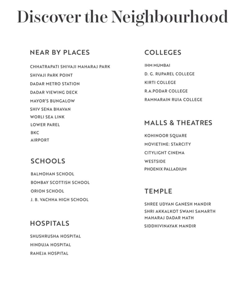 LOCCATION SHIVALAYA ATHARV DADAR WEST, SHIVAYALYA, ATHARVA LIFESPACES, SHIVAJI PARK, DADAR WEST