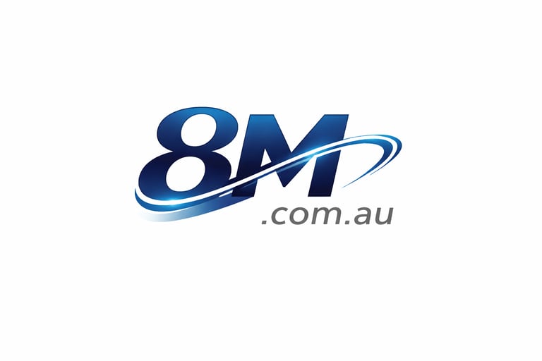 8M.com.au is a rare premium short domain with strong branding power, broad commercial appeal, and excellent memorability for tech, finance, media, investment, or modern digital ventures. logo