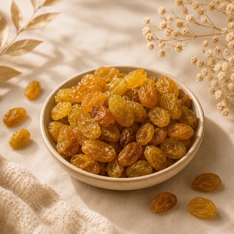 الزبيب الذهبي مكون أساسي في صندوق هدايا شركة ثمار