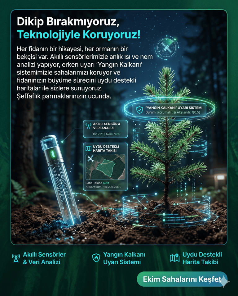 Smart forest monitoring system with sensors and satellite tracking to prevent wildfires.