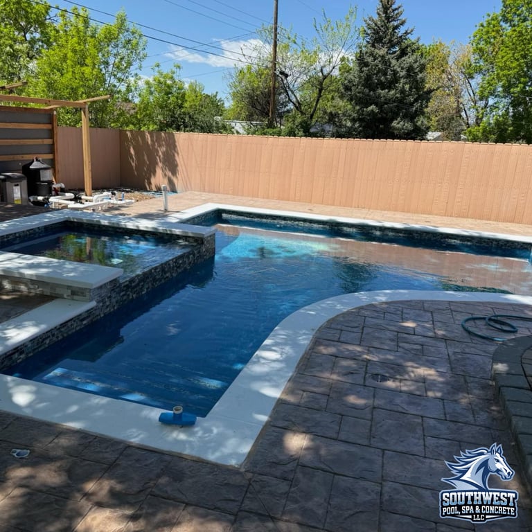 Custom spa and pool project in Lakewood Colorado