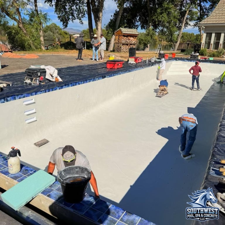 Stamped concrete patio construction in Lakewood Colorado