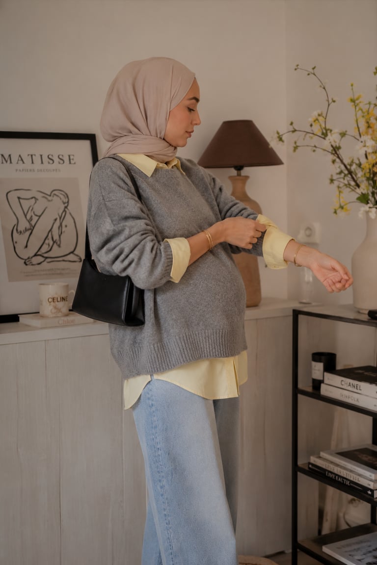 Femme voilée BEWOOMAN en oversize libérateur et layering intelligent, mélangeant pudeur et style