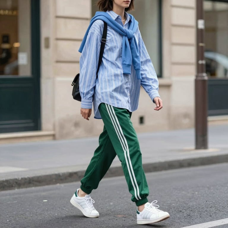 Femme en chemise oversize à carreaux sur une robe noir, illustrant le style polyvalent BEWOOMAN