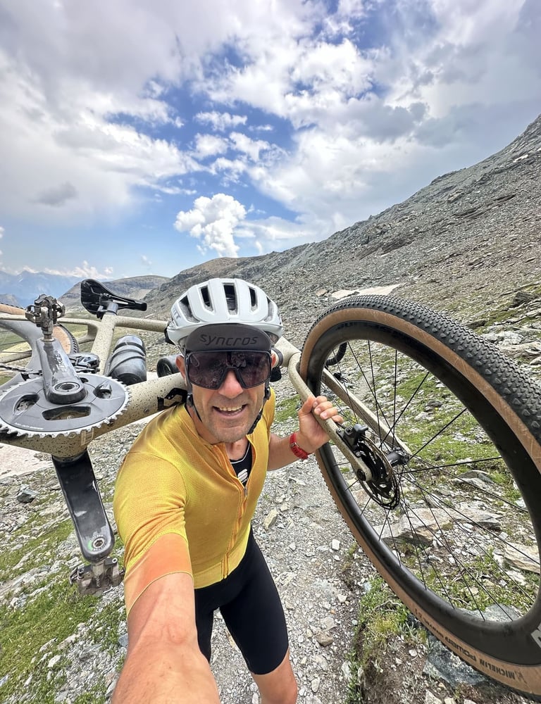 Christian Cesa creator of the M2M gravel route through the Italian Alps 