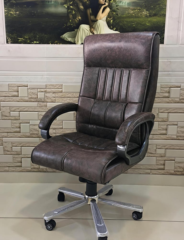 Executive office chair with premium PU seat and ergonomic design manufactured by Vijay Furniture