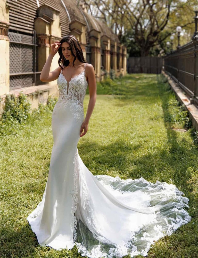 robe de mariée sirène avec traine cathédrale, Essonne, DM COUTURE