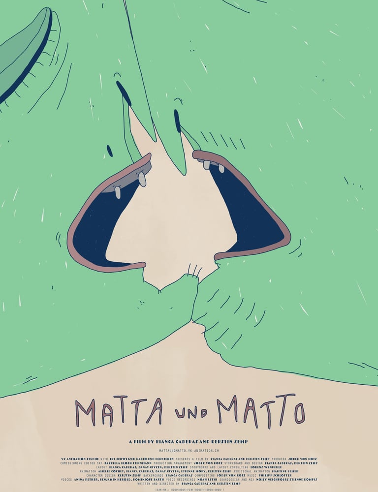 film poster for the animated short matta und matto with sound design by etienne kompis