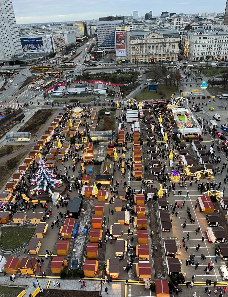 Warsaw Christmas Markets from the big wheel